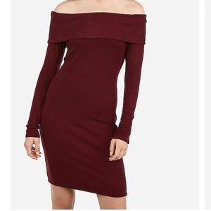 Off the shoulder ribbed dress